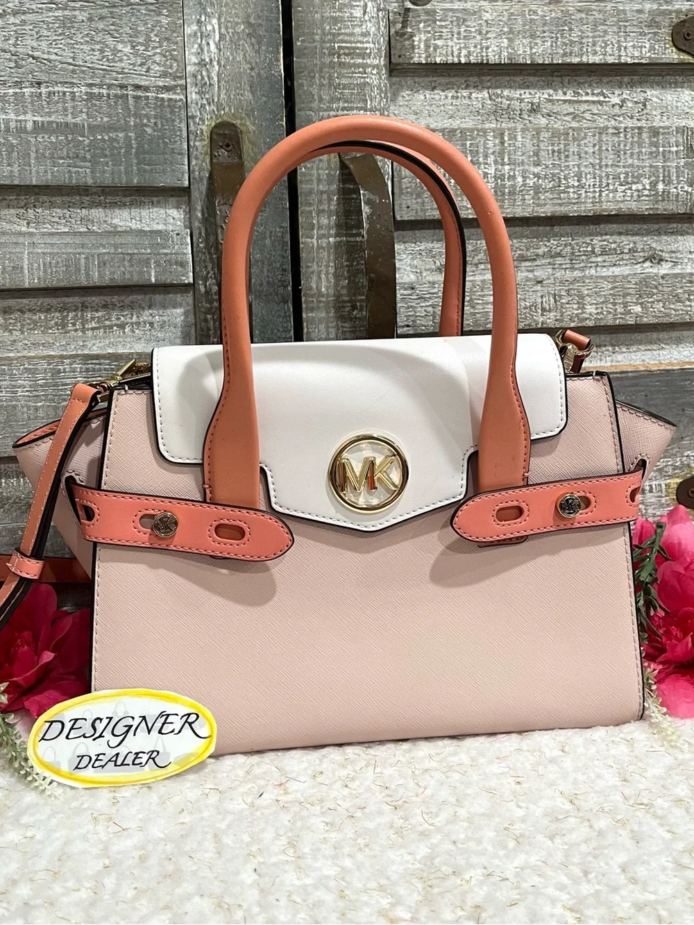 MICHAEL KORS Carmen Saffiano Leather Satchel VGC!
